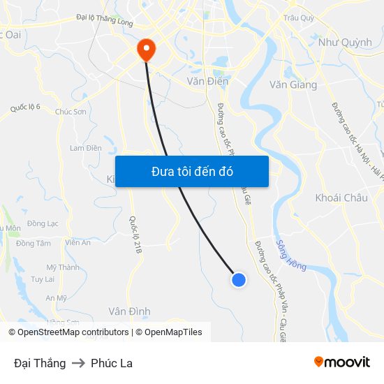 Đại Thắng to Phúc La map