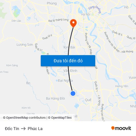 Đốc Tín to Phúc La map