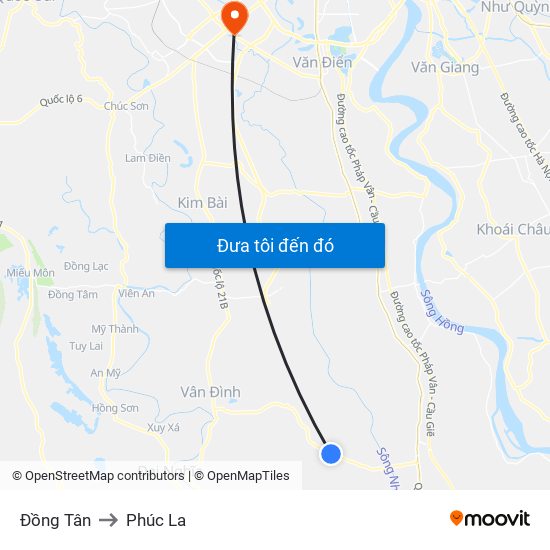 Đồng Tân to Phúc La map