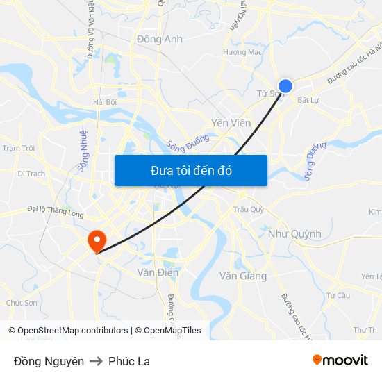 Đồng Nguyên to Phúc La map