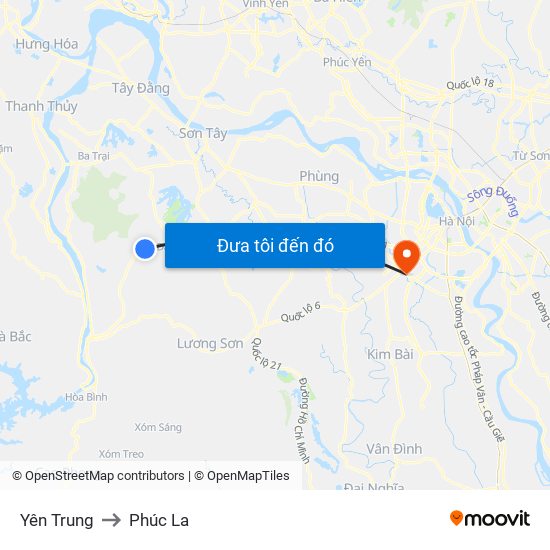 Yên Trung to Phúc La map