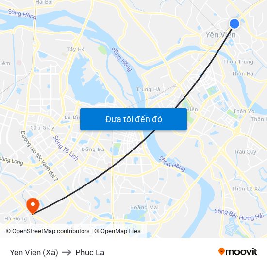 Yên Viên (Xã) to Phúc La map