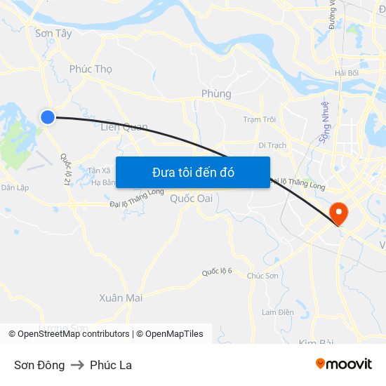 Sơn Đông to Phúc La map