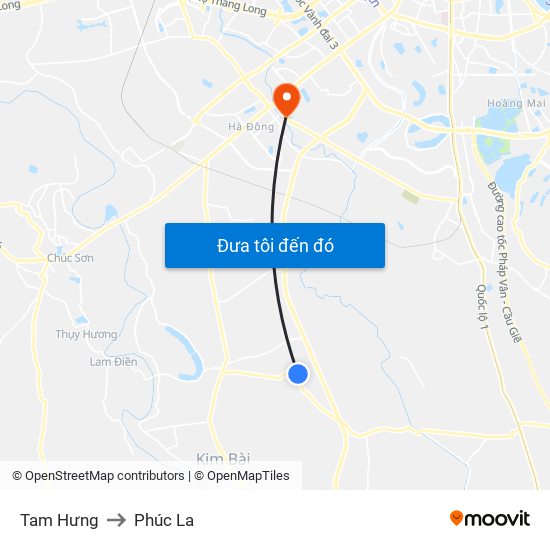 Tam Hưng to Phúc La map