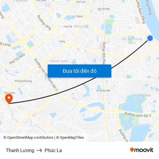 Thanh Lương to Phúc La map