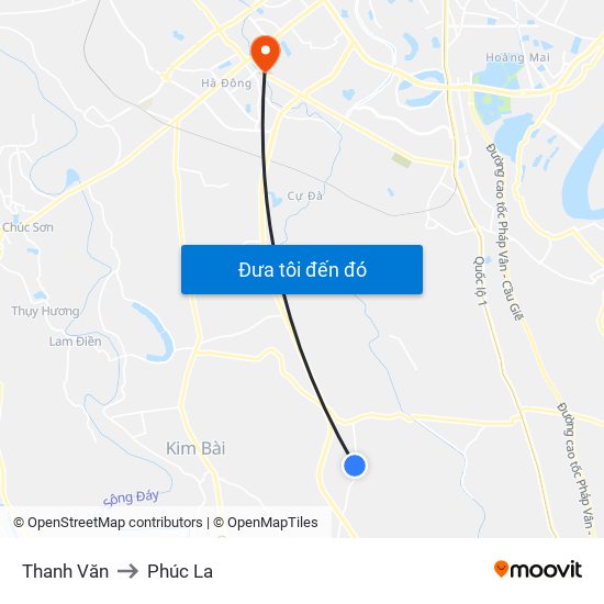 Thanh Văn to Phúc La map
