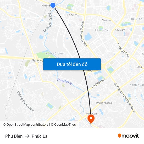 Phú Diễn to Phúc La map