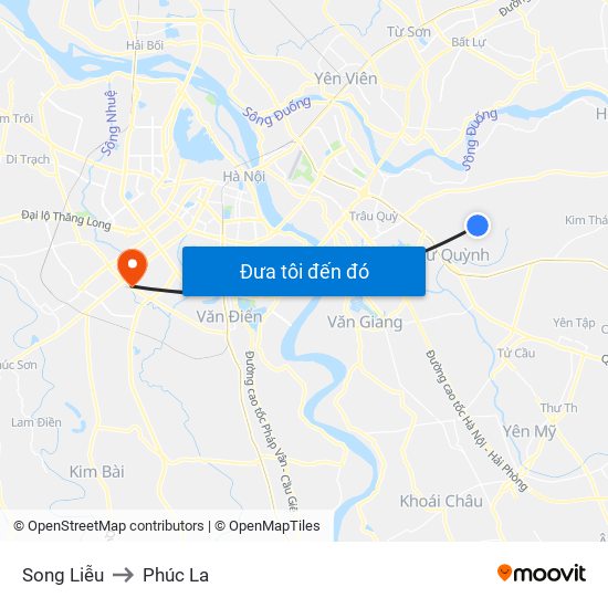 Song Liễu to Phúc La map