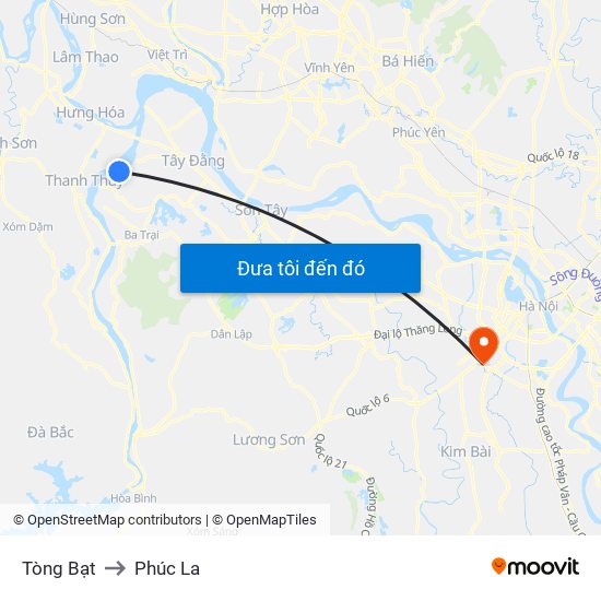 Tòng Bạt to Phúc La map