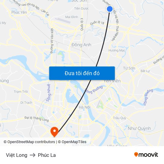 Việt Long to Phúc La map