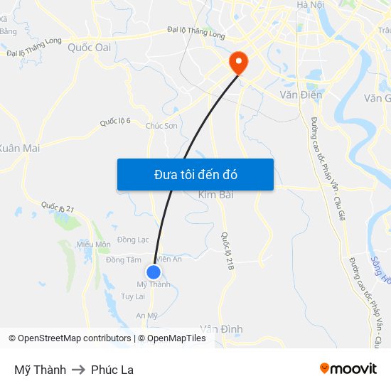 Mỹ Thành to Phúc La map