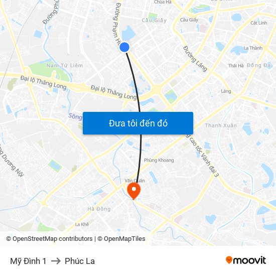Mỹ Đình 1 to Phúc La map