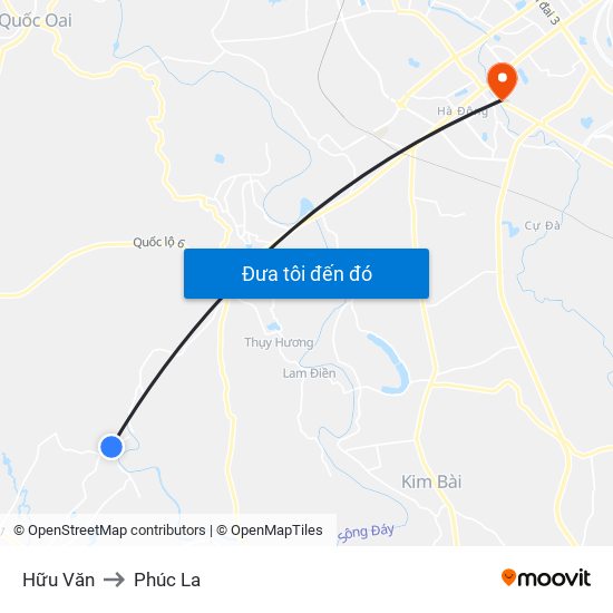 Hữu Văn to Phúc La map