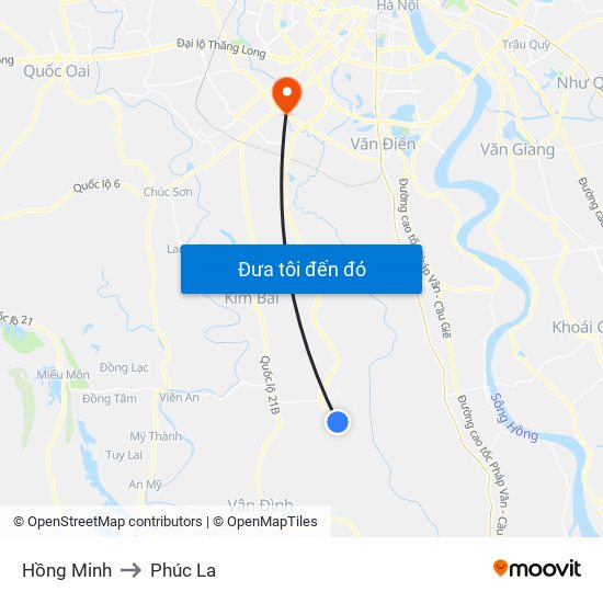 Hồng Minh to Phúc La map