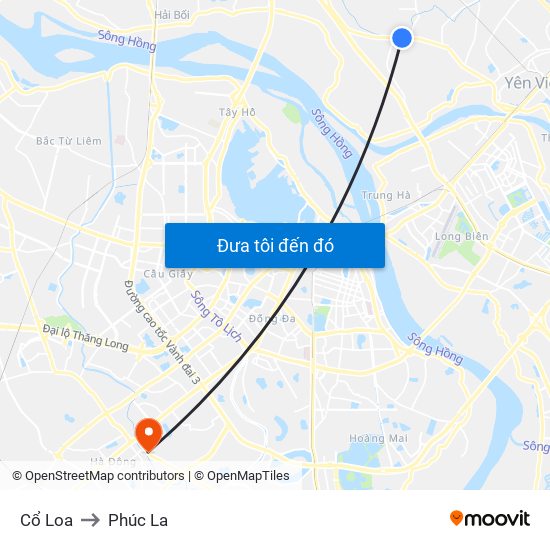 Cổ Loa to Phúc La map