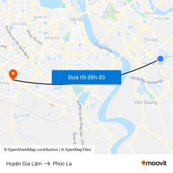 Huyện Gia Lâm to Phúc La map