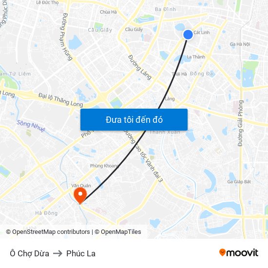 Ô Chợ Dừa to Phúc La map