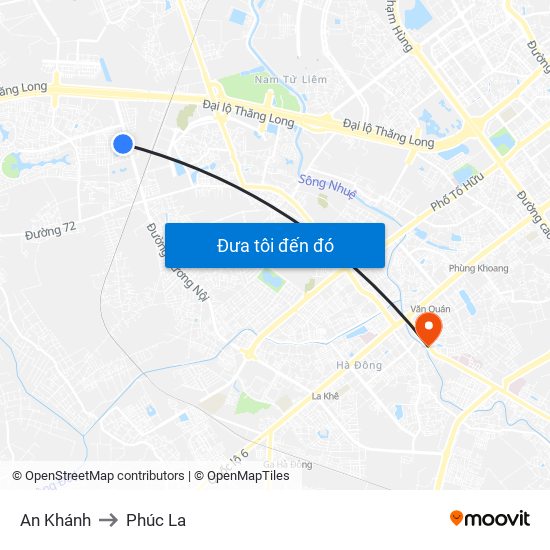 An Khánh to Phúc La map