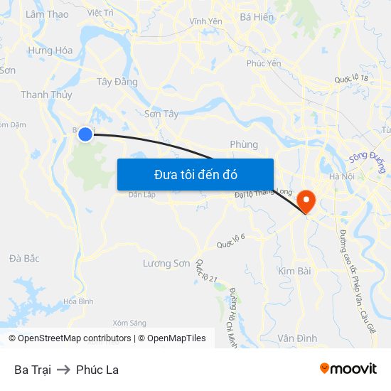 Ba Trại to Phúc La map