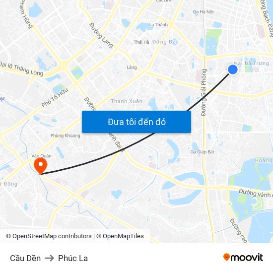 Cầu Dền to Phúc La map