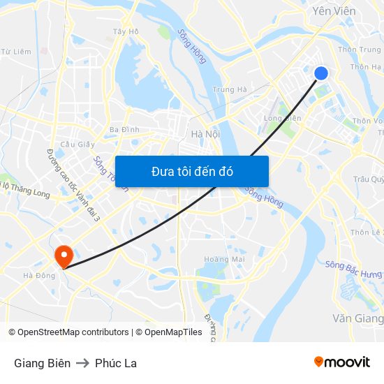 Giang Biên to Phúc La map