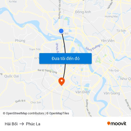 Hải Bối to Phúc La map