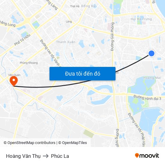 Hoàng Văn Thụ to Phúc La map