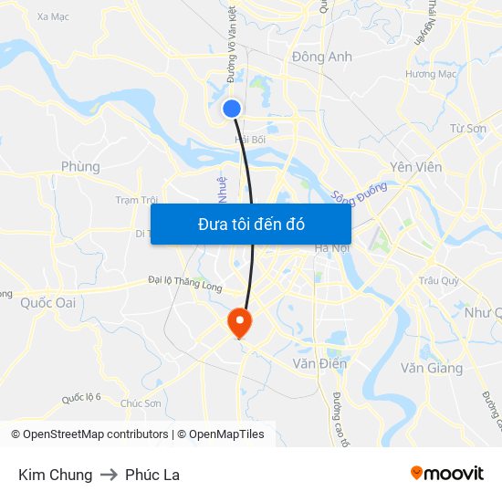 Kim Chung to Phúc La map