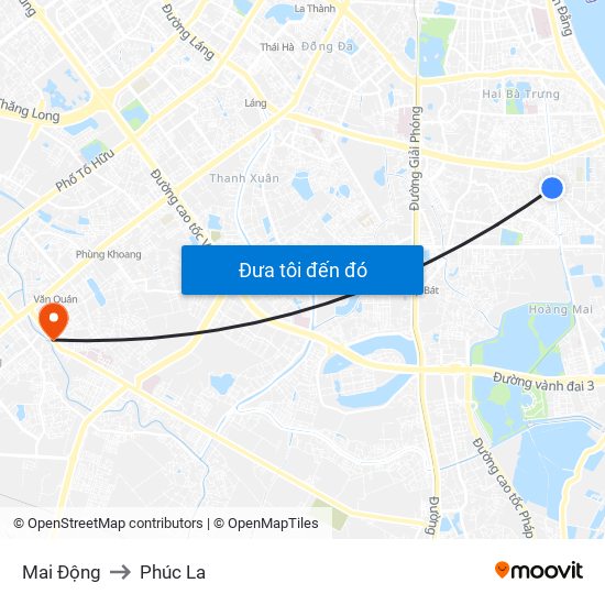 Mai Động to Phúc La map