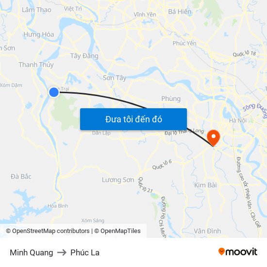Minh Quang to Phúc La map
