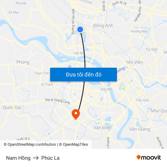 Nam Hồng to Phúc La map