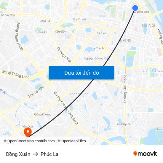 Đồng Xuân to Phúc La map