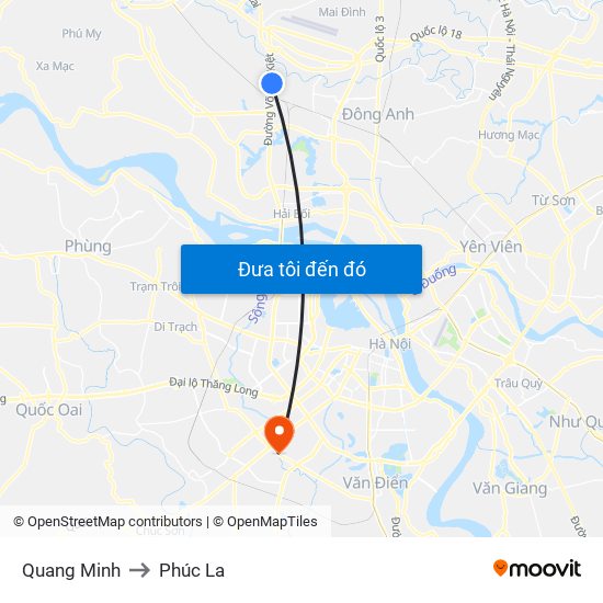 Quang Minh to Phúc La map