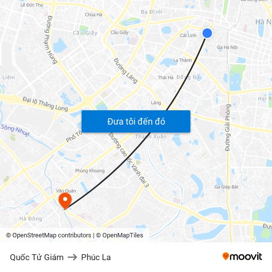 Quốc Tử Giám to Phúc La map