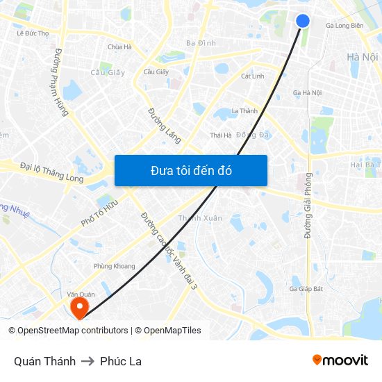 Quán Thánh to Phúc La map