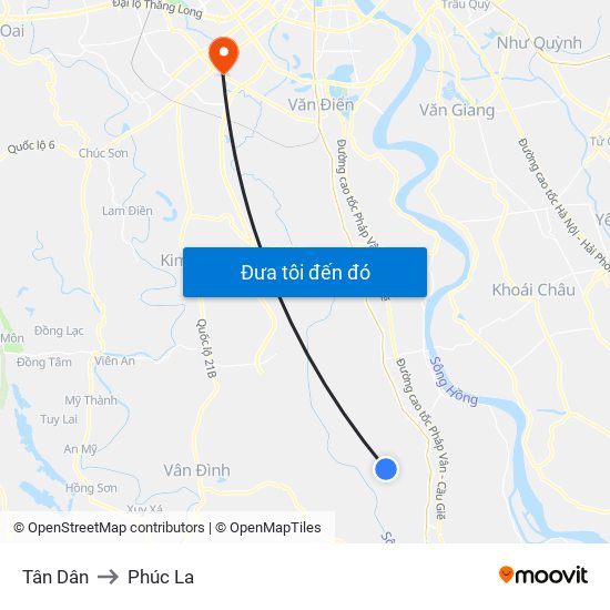 Tân Dân to Phúc La map