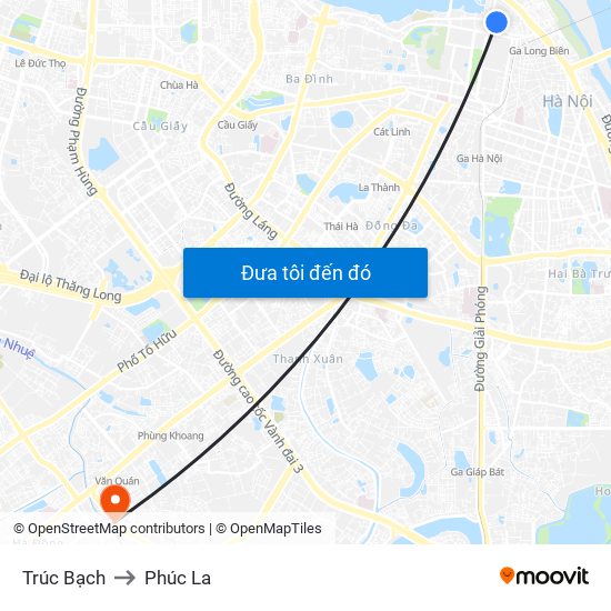 Trúc Bạch to Phúc La map