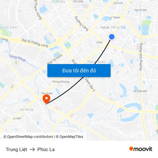 Trung Liệt to Phúc La map