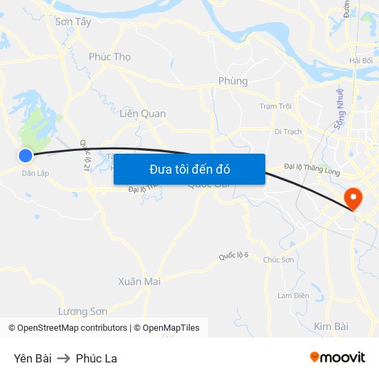 Yên Bài to Phúc La map