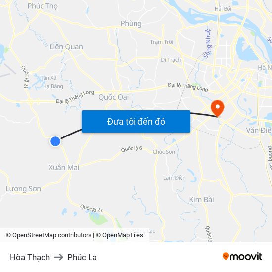 Hòa Thạch to Phúc La map