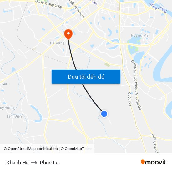 Khánh Hà to Phúc La map