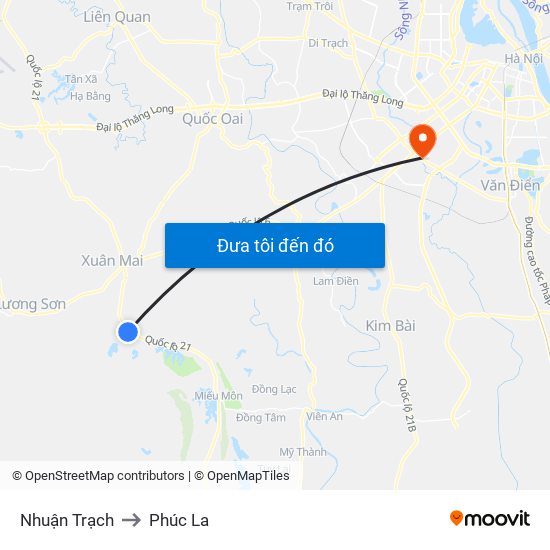 Nhuận Trạch to Phúc La map