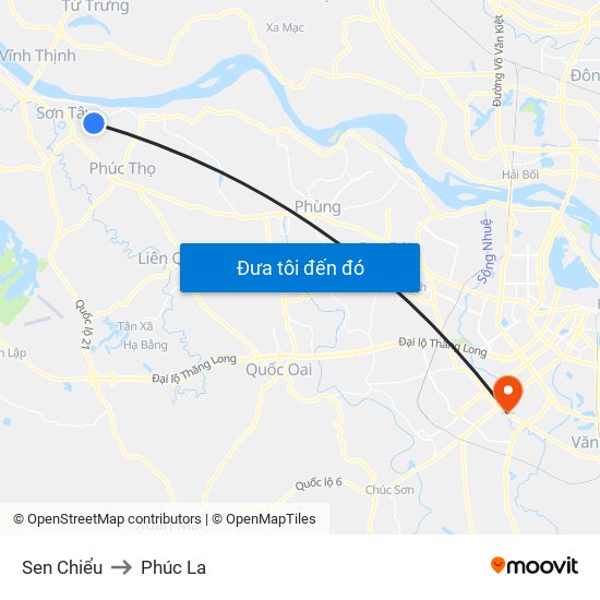 Sen Chiểu to Phúc La map