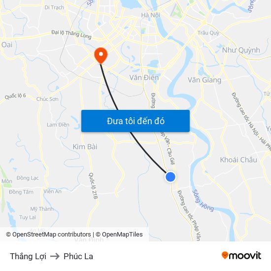 Thắng Lợi to Phúc La map