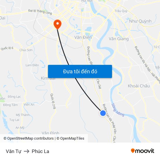 Văn Tự to Phúc La map