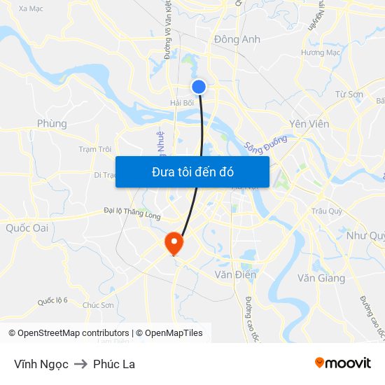 Vĩnh Ngọc to Phúc La map
