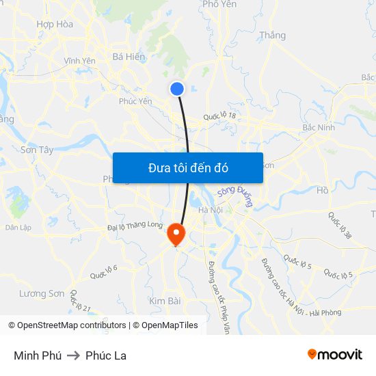 Minh Phú to Phúc La map
