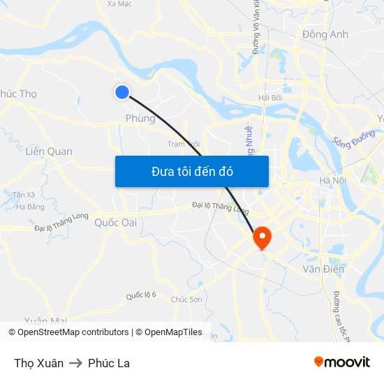 Thọ Xuân to Phúc La map