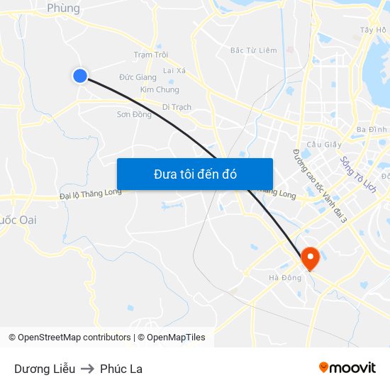 Dương Liễu to Phúc La map