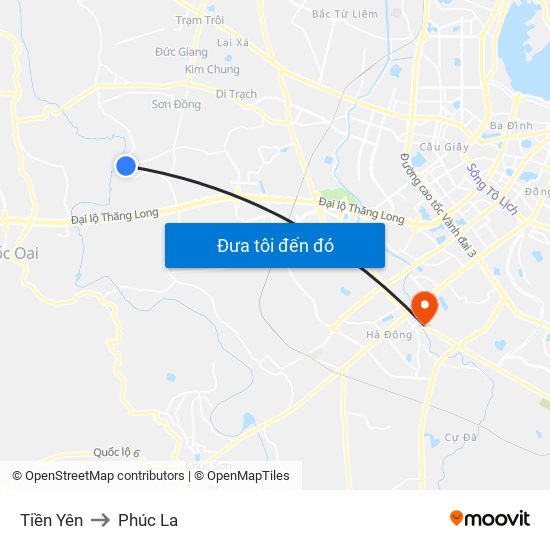 Tiền Yên to Phúc La map